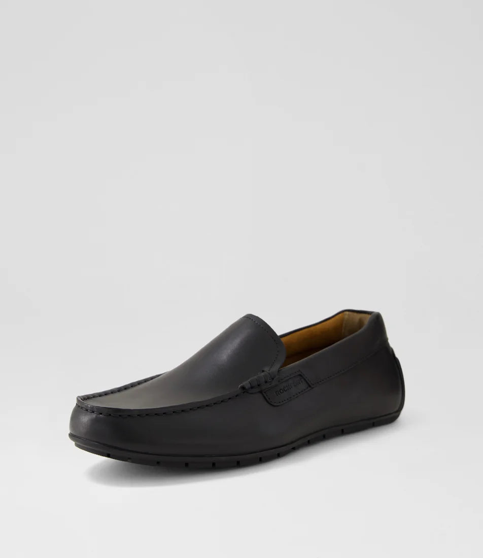 Schwarz Leather Lace Up Flats